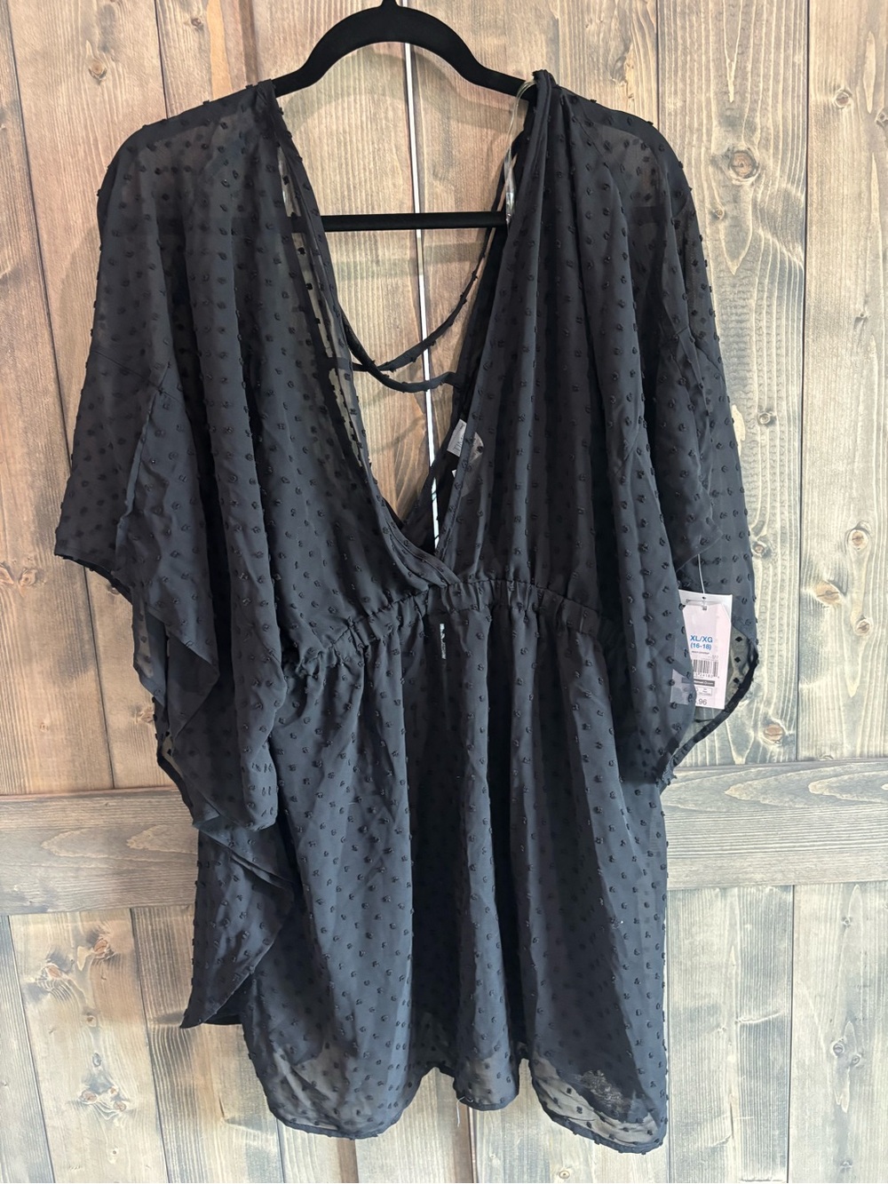 George Black Sheer Dot Swim Coverup